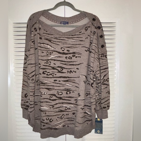 Democracy tiger print stripe top - Picture 2 of 11